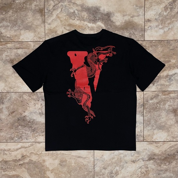 Vlone X Clot Dragon Tee Black/Red Size Large - Picture 2 of 7